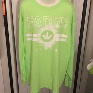 Rue 21 faded vibes pot leaf top long sleeve XL